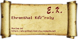 Ehrenthal Károly névjegykártya